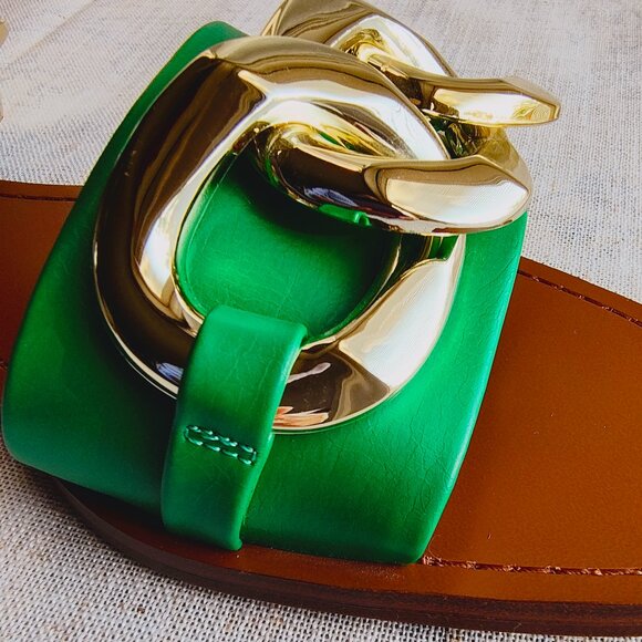 ZARA METAL CHAIN FLAT SANDAL SIZE 7.5 - Picture 8 of 16